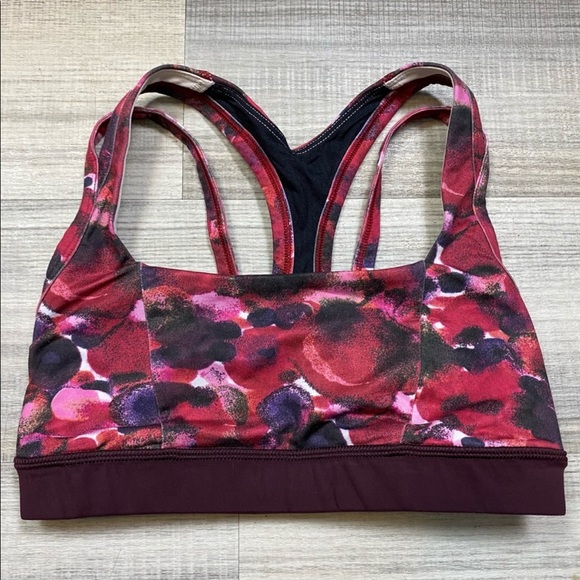 Lululemon Splendour Racerback Sports Bra Poppy Petals Multi size 4 - Picture 3 of 6